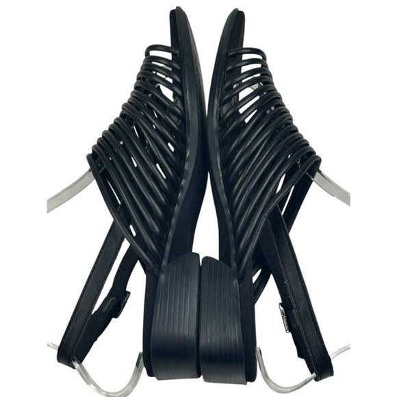 Munro Celia Slingback Sandal Black Leather Tubular Straps Womens 10W New $175 - Picture 5 of 8